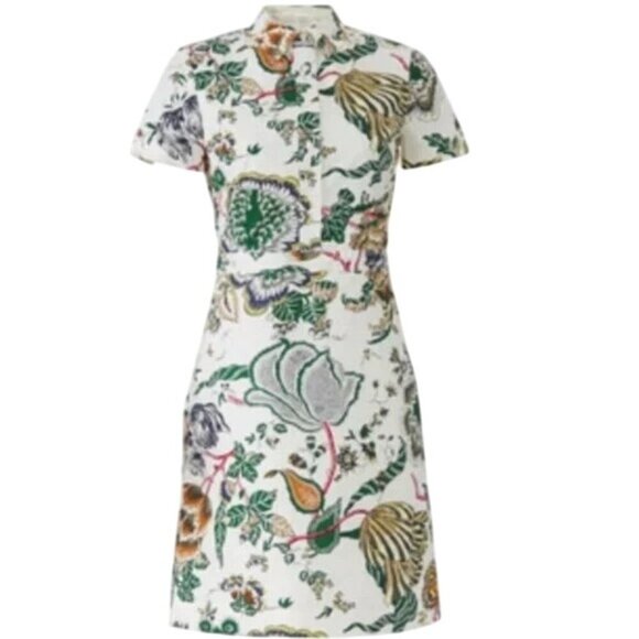 Tory Burch Happy Times Floral Ivory Dress - Picture 2 of 7